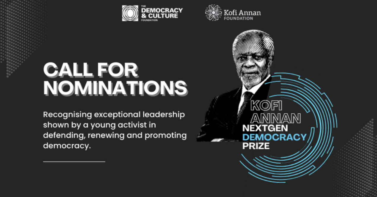 Kofi Annan Nextgen Democracy Prize 2024 (Prize of $10,000)