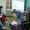Yes  Alumni Teach  Cpr During A First Aid Training Seminar