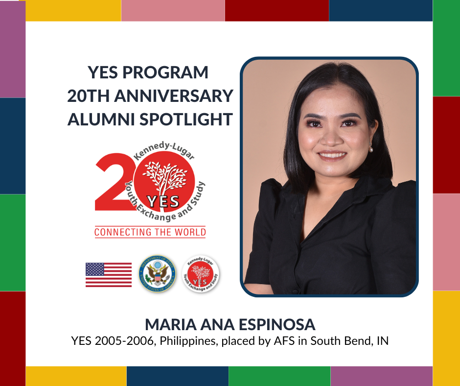 Yes 20Th Anniversary Graphic With Photo Of Alum Maria Espinosa
