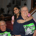 Maha With Her Host Family In Their House