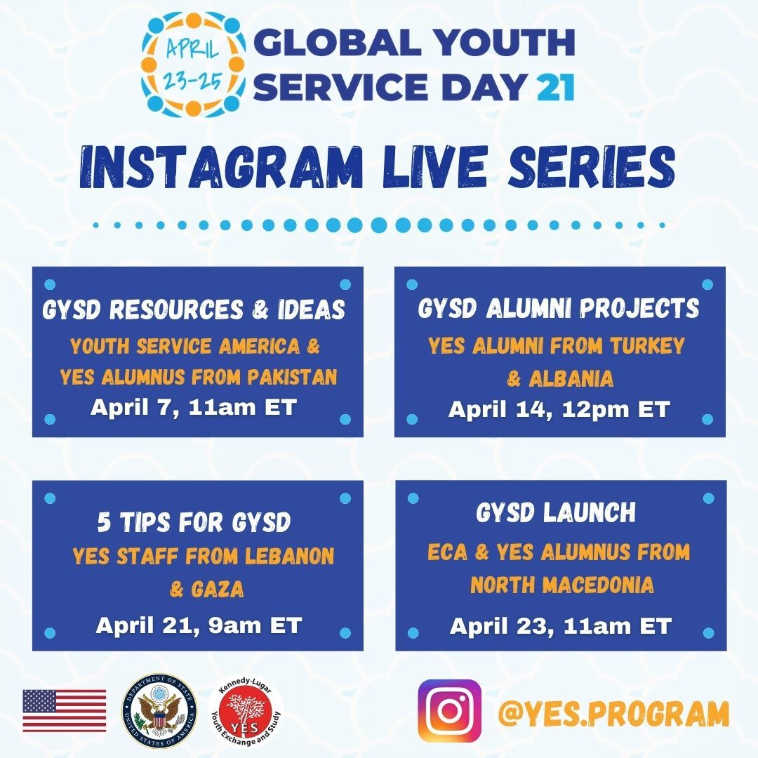 Graphic of the GYSD Instagram Live Series schedule