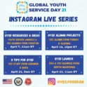 Graphic of the GYSD Instagram Live Series schedule