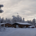 snow covered barn