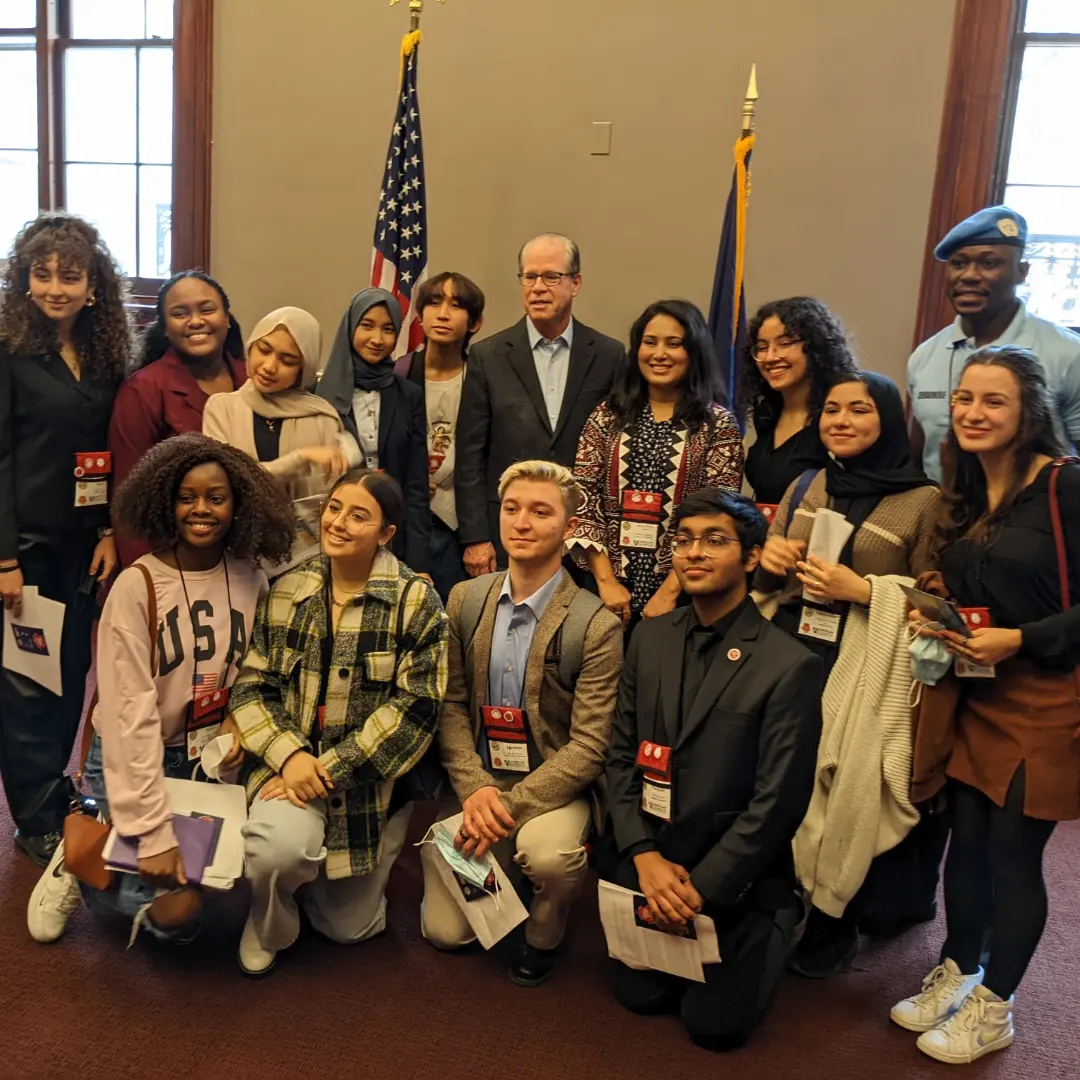 Cheraine With YES Students And U.S. Senators