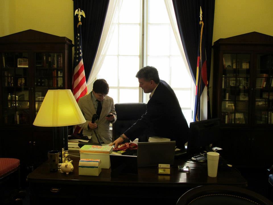 Davor and Senator Cory Gardner (R-CO) in his office on Capitol Hill during the Civic Education Workshops.