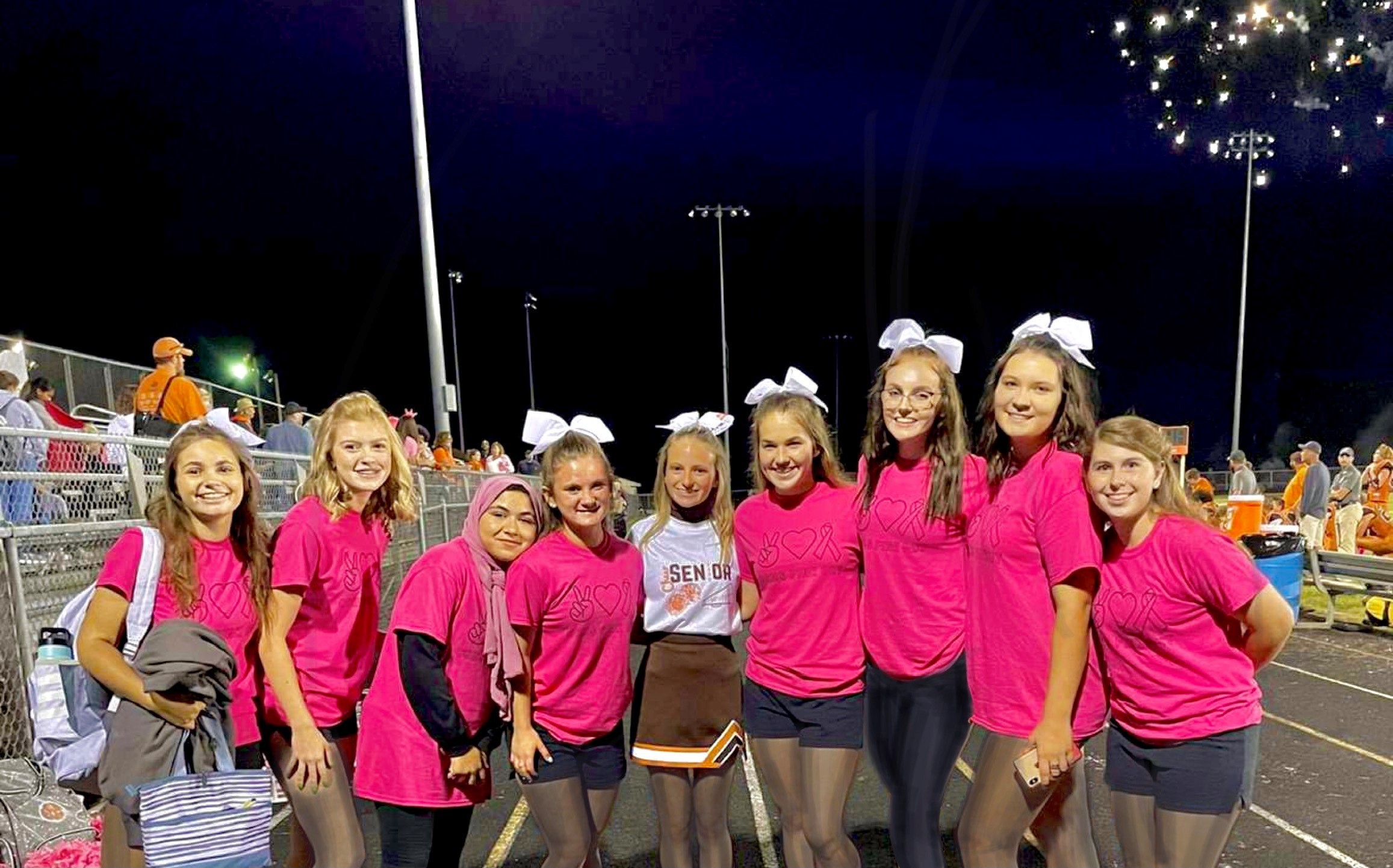 Fatma Ayad 21 With Her Cheerleading Team At Homecoming Game