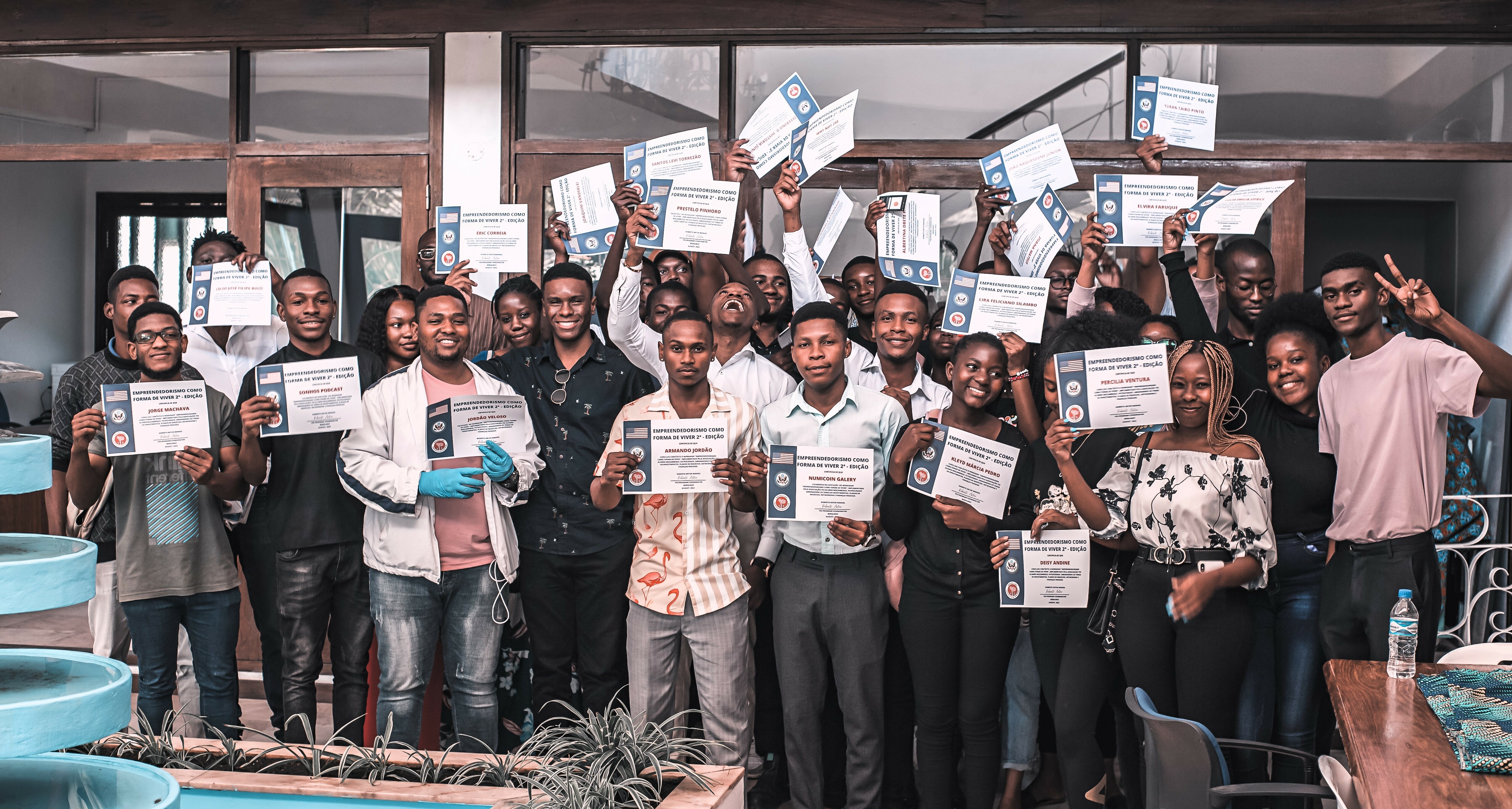 Group photo with certificates