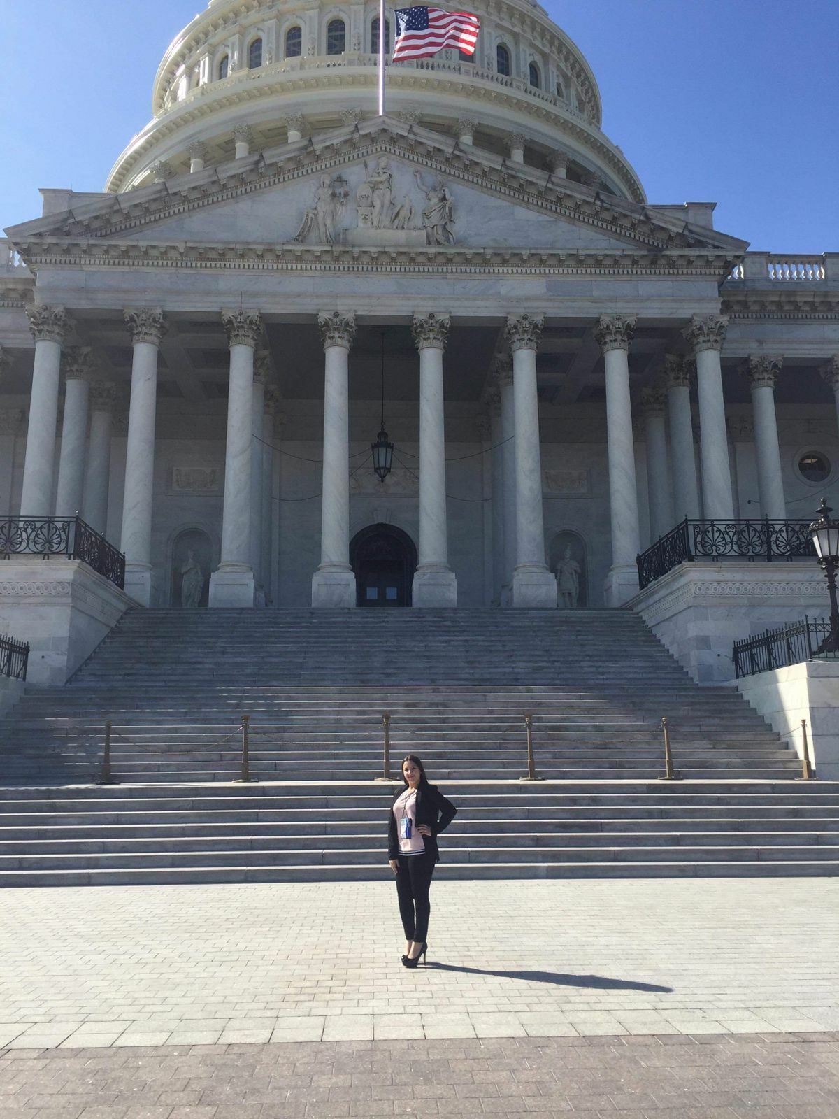 Hiba stands in front of the Captiol building in DC