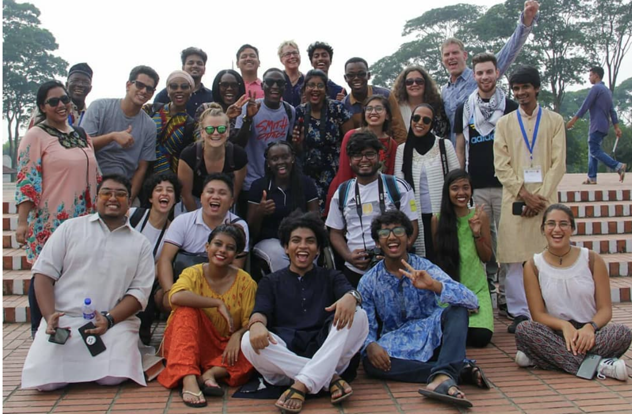 YES alumnus, along with several YES alumni and YES Program Staff in Bangladesh during Digital Storytelling Workshop 2018. 