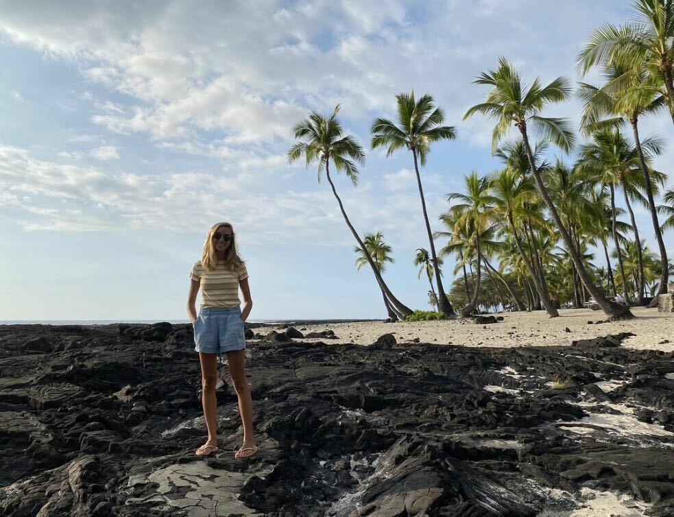 Lora Poses On A Hawaiian Beach