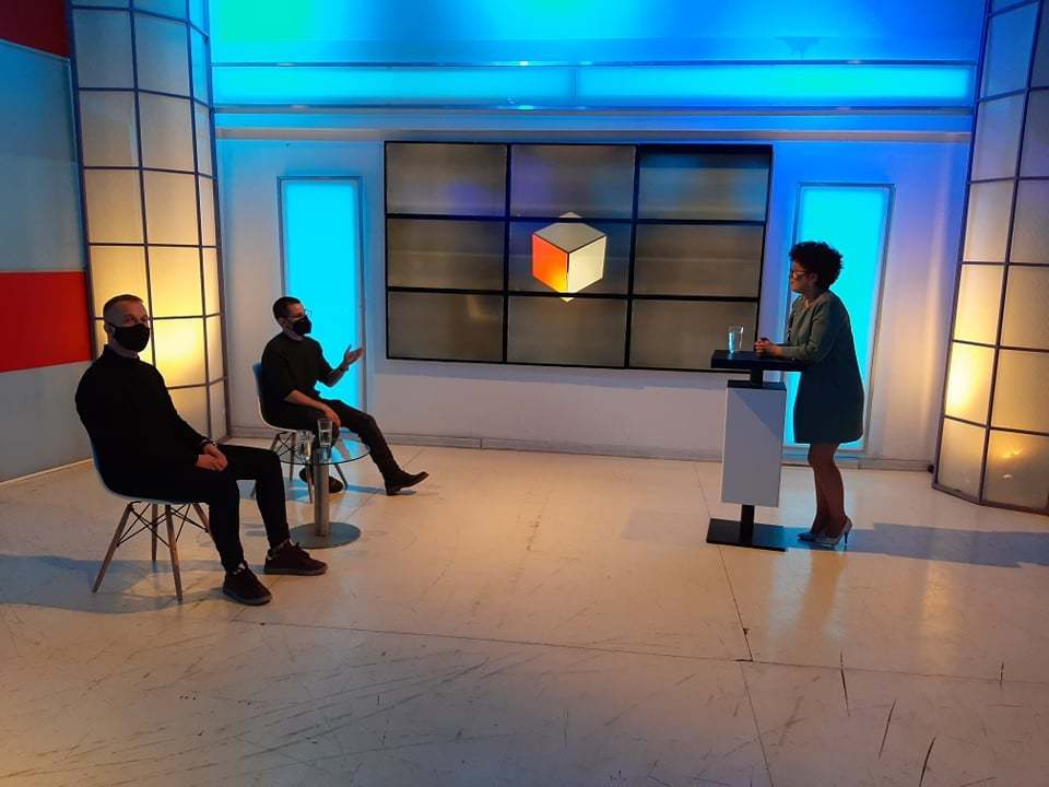 Discussing EchoApp on a talk show on MRT1, the first Macedonian national television channel