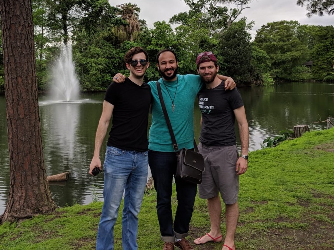 Mohamad with his two host brothers in a park