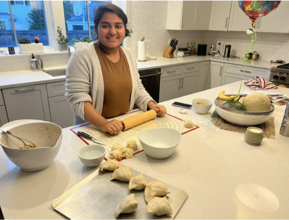 Maria shares traditional Pakistani dishes with her host family.
