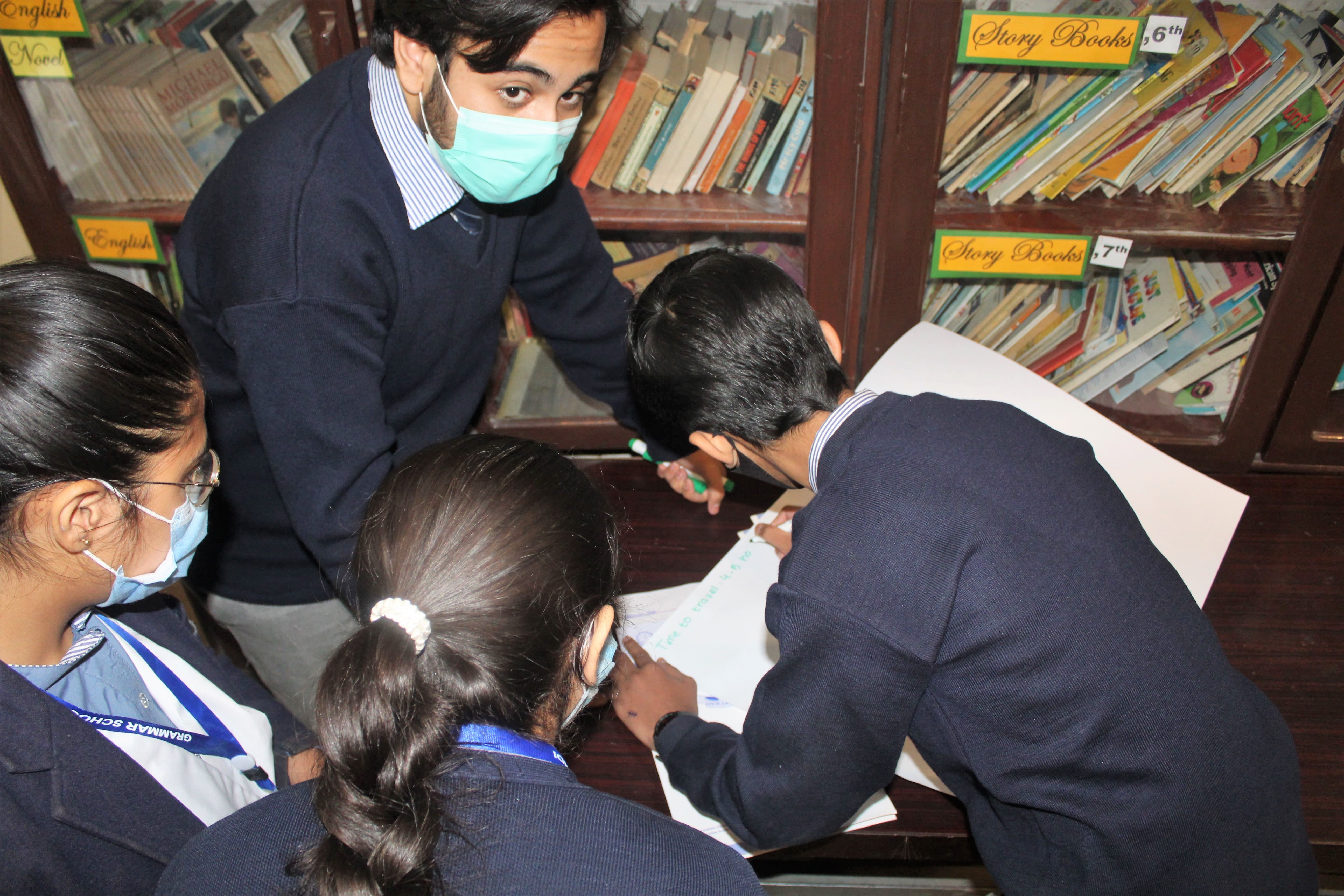 Students complete an activity