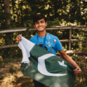Muhammad Ahmed with Pakistan Flag