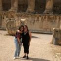 Dana Homos With Host Mom standing in front of ruins.