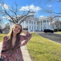 Female Albanian YES Student Posing In Front Of The White House