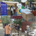 Grid of four photos of youth interacting with vendors