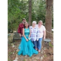 Julencia with her Host Family in the woods