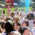A group of people participating in the color run