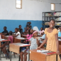 Mozambique Smiling Student in Classroom during Educational Workshop