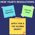 Sticky notes with New Year's Resolutions