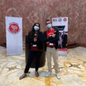 Qurat and Zaid taking a photo together. 