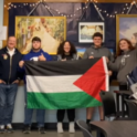 Ruaa And Four Teenagers Holding The Palestinian Flag