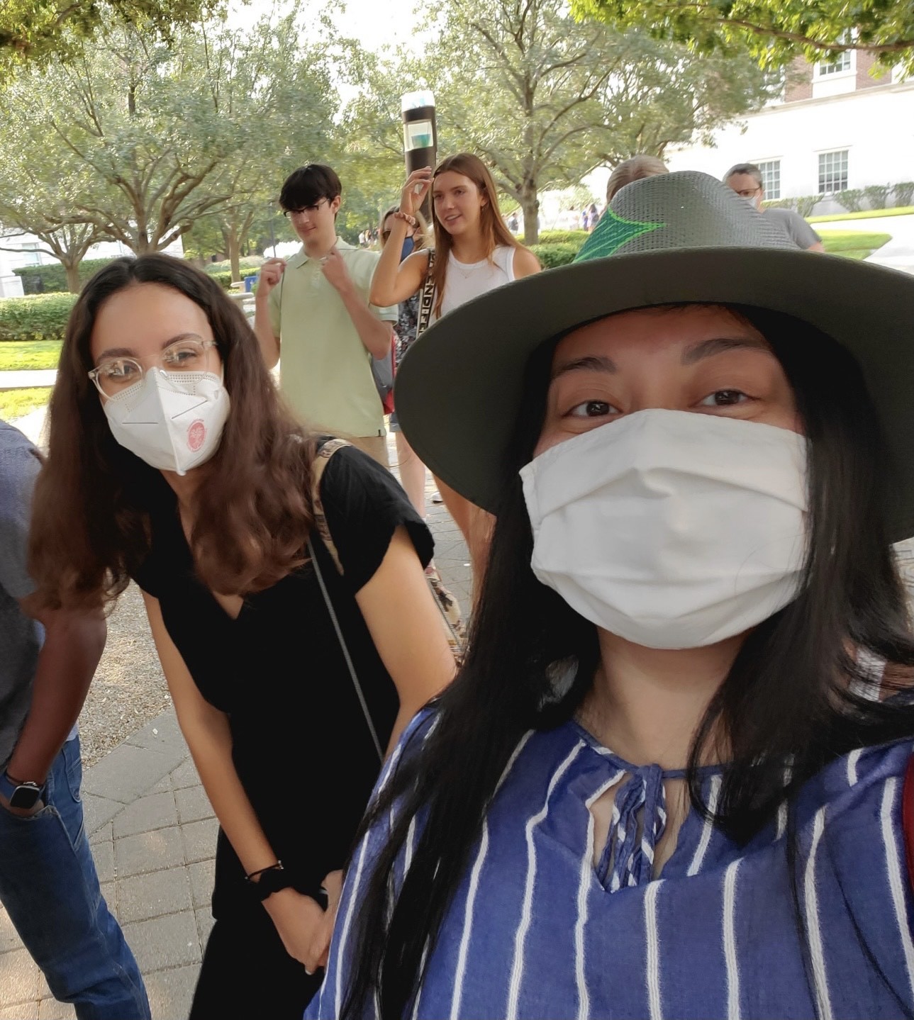 YES students wear masks and take a selfie